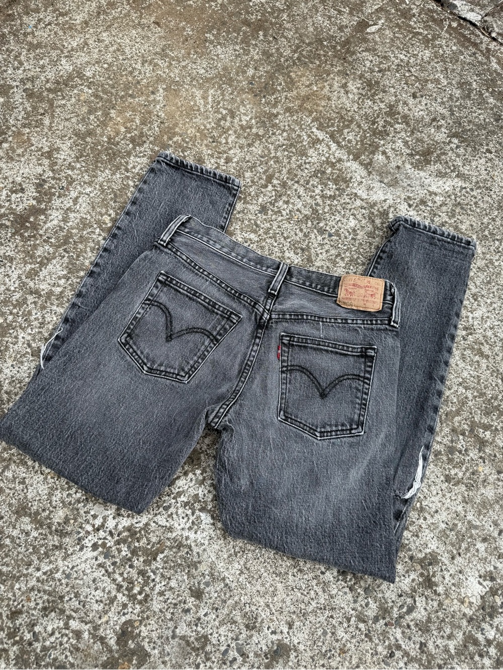 Levi's Washed Black Straight Jeans
